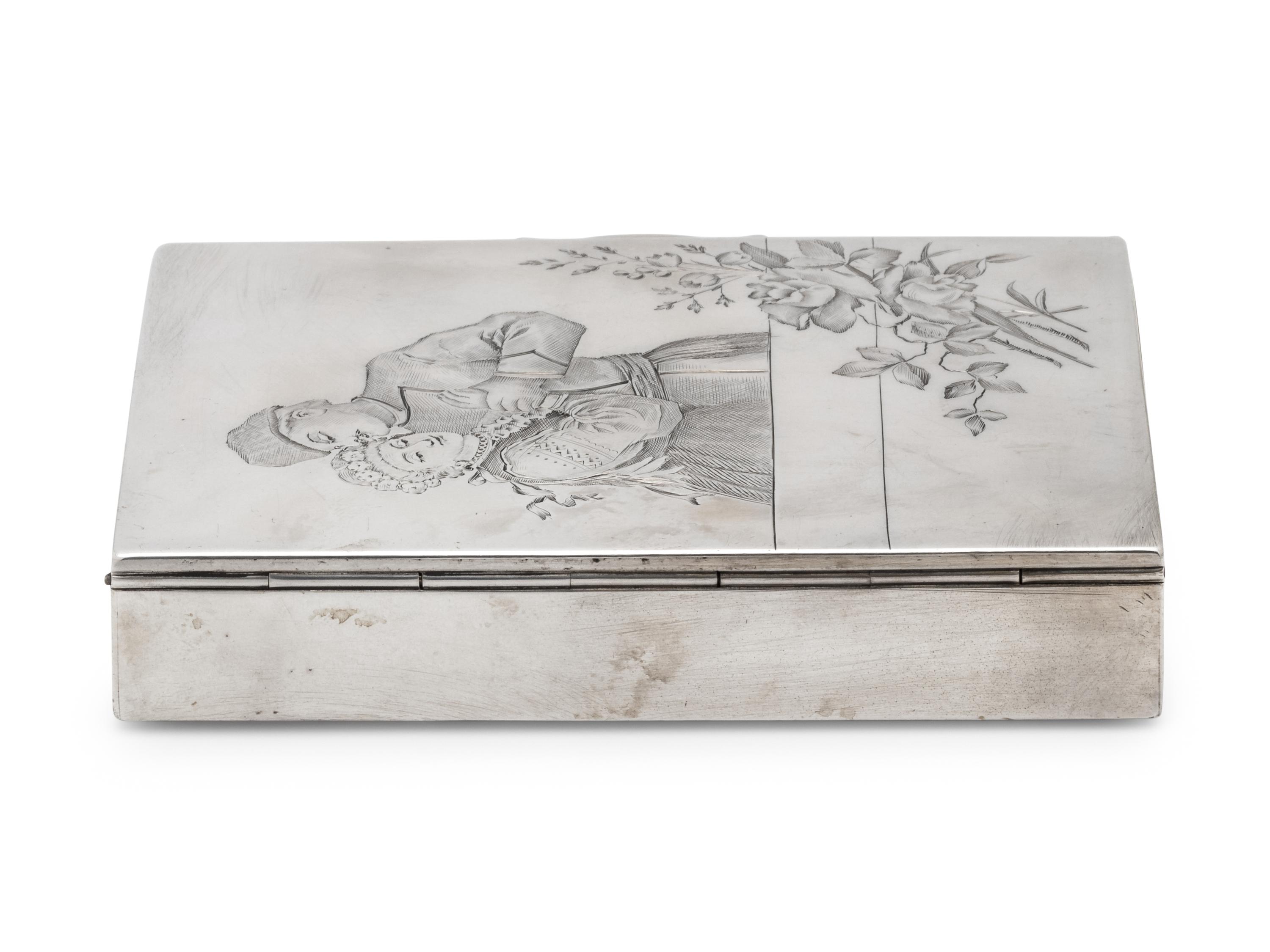 A Russian Silver Cigarette Case
