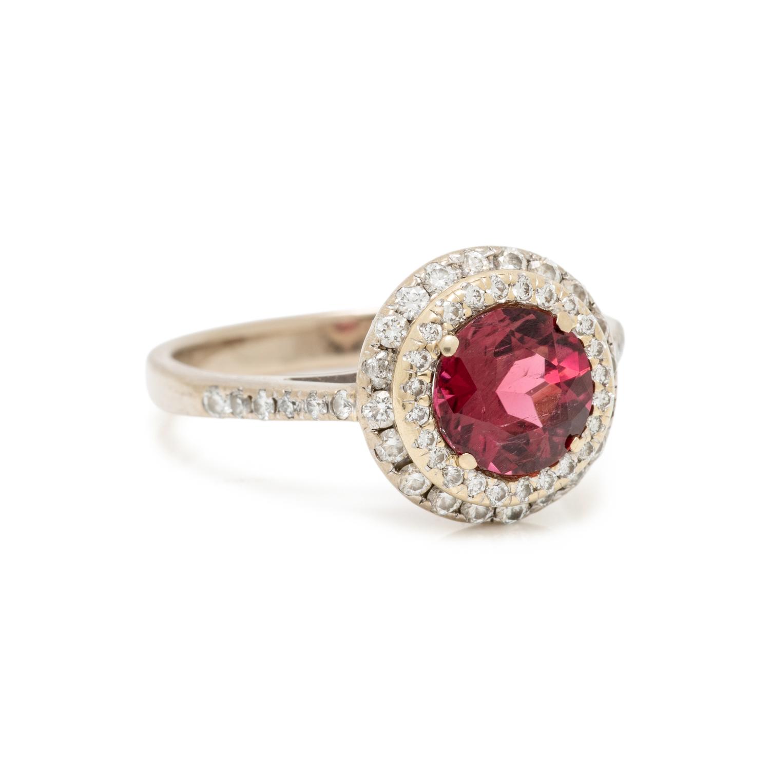 PINK TOURMALINE AND WHITE GOLD RING
