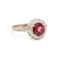 PINK TOURMALINE AND WHITE GOLD RING