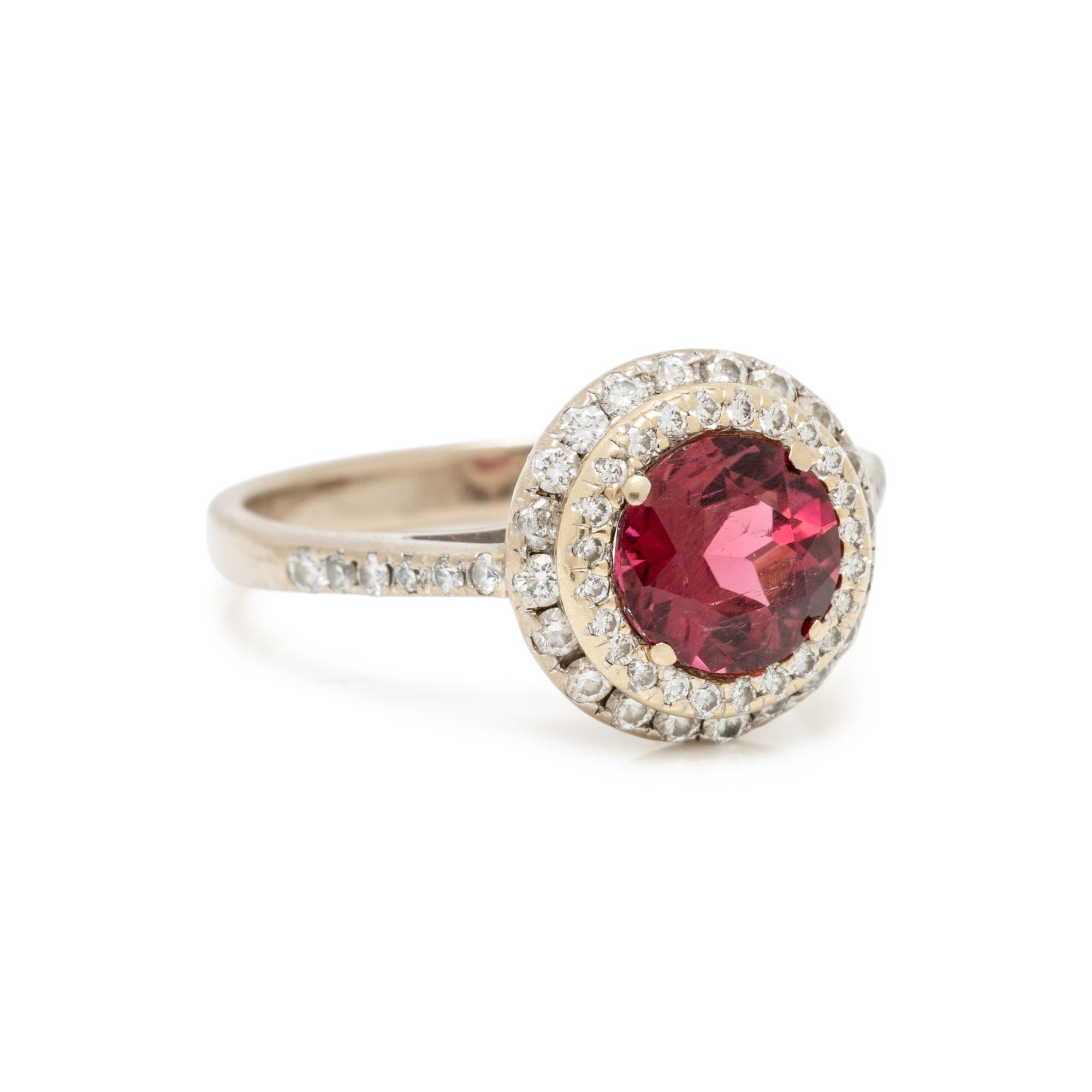 PINK TOURMALINE AND WHITE GOLD RING