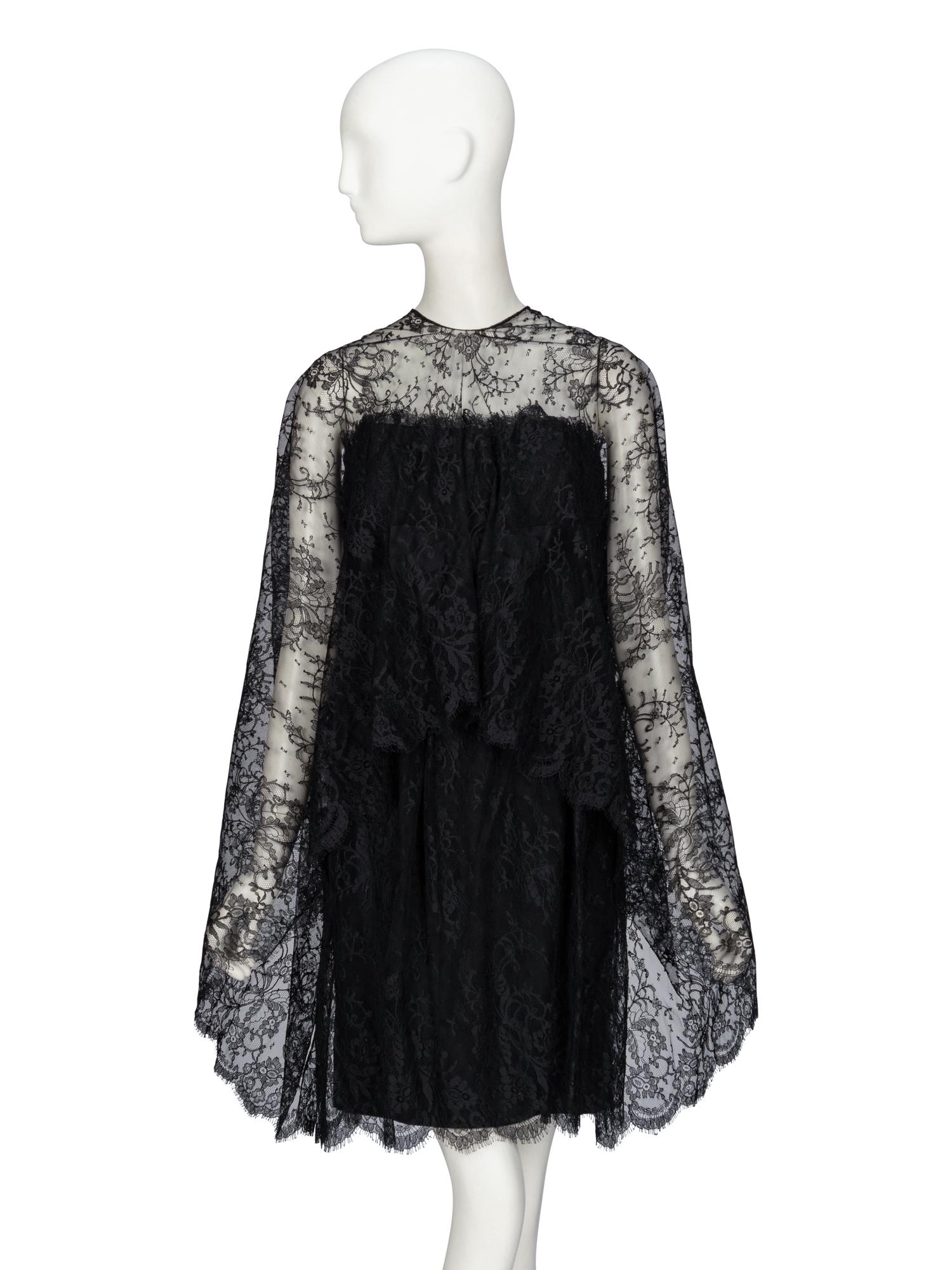 Bill Blass, Strapless Black Lace Cocktail Dress