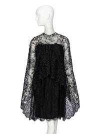 Bill Blass, Strapless Black Lace Cocktail Dress