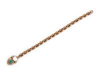 VICTORIAN, BICOLOR GOLD HEART BRACELET