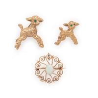 Collection of Yellow Gold Brooches