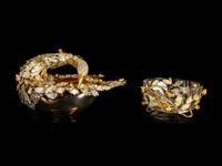 Two Italian Silvered and Gilt Metal Mounted Bowls