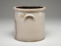 A Haxtun and Co. Four-Gallon Cobalt Decorated Stoneware Crock