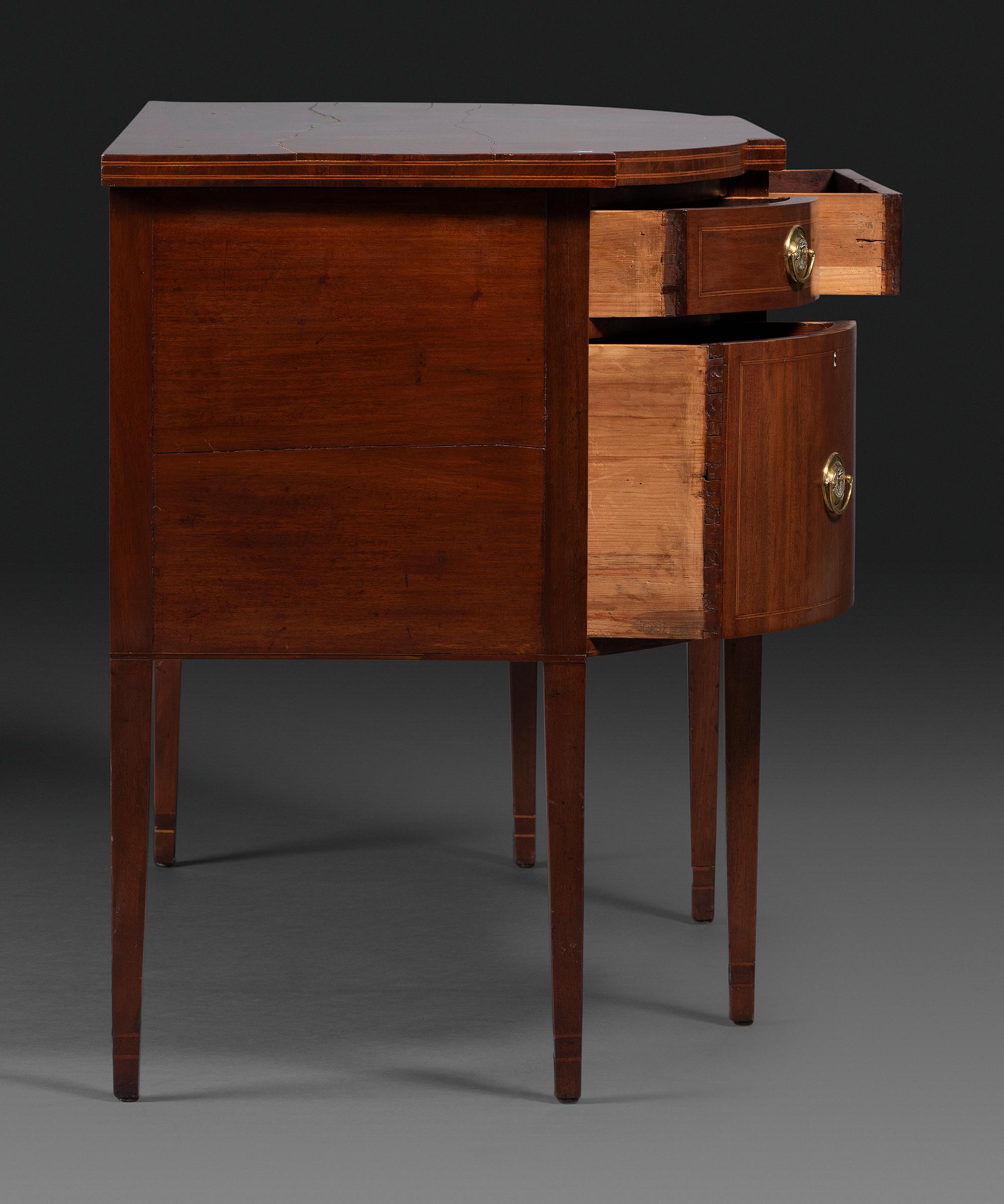 A Federal Inlaid and Figured Mahogany Sideboard
