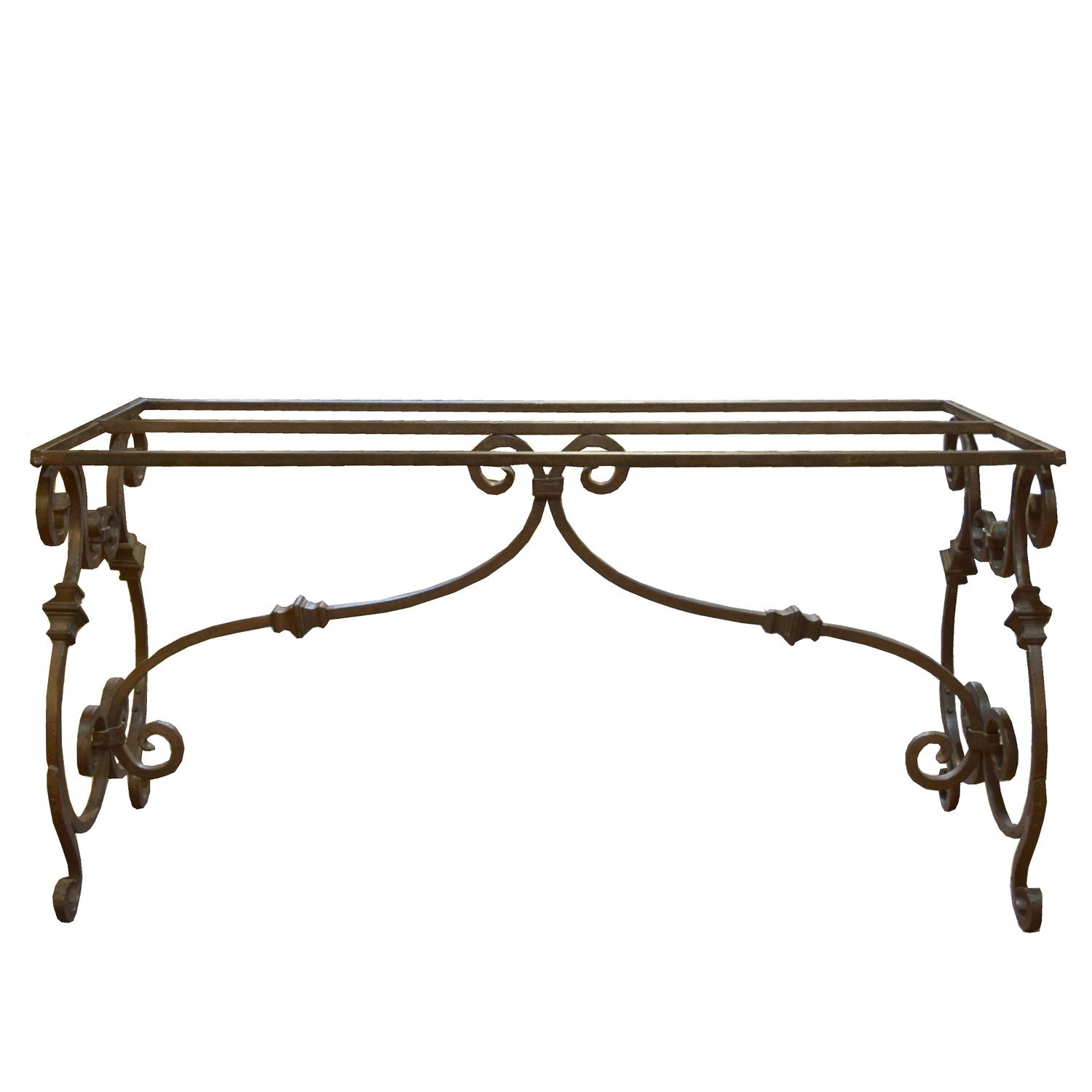 A Wrought Iron Table Base 59" W x 25.5" D x 30" H — Italy, 19th Century