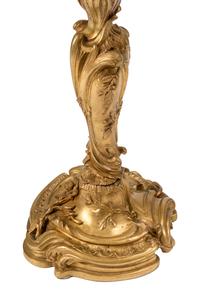 A Pair of Louis XV Style Gilt Bronze Candelabra