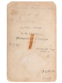[CIVIL WAR]. CAMPBELL, G.W., photographer. CDV of jubilant musicians celebrating the fall of Richmond. Ca 1865.