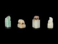 Four Chinese Jade and Jadeite Seals