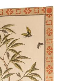 A Pair of Painted Three-Panel Screens