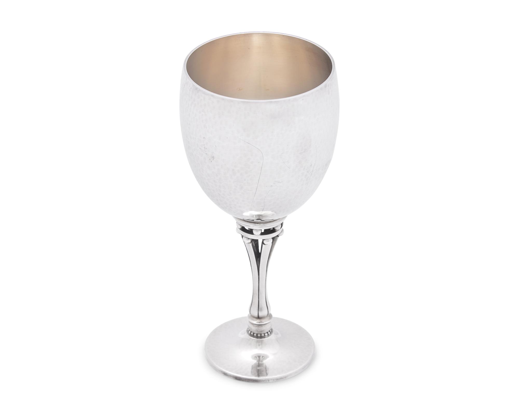 A Set of Twelve Harald Nielsen Designed Georg Jensen Silver Goblets