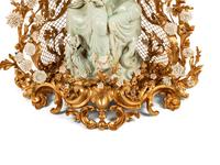 A Large Louis XV Style Gilt Bronze and White Porcelain Clock
