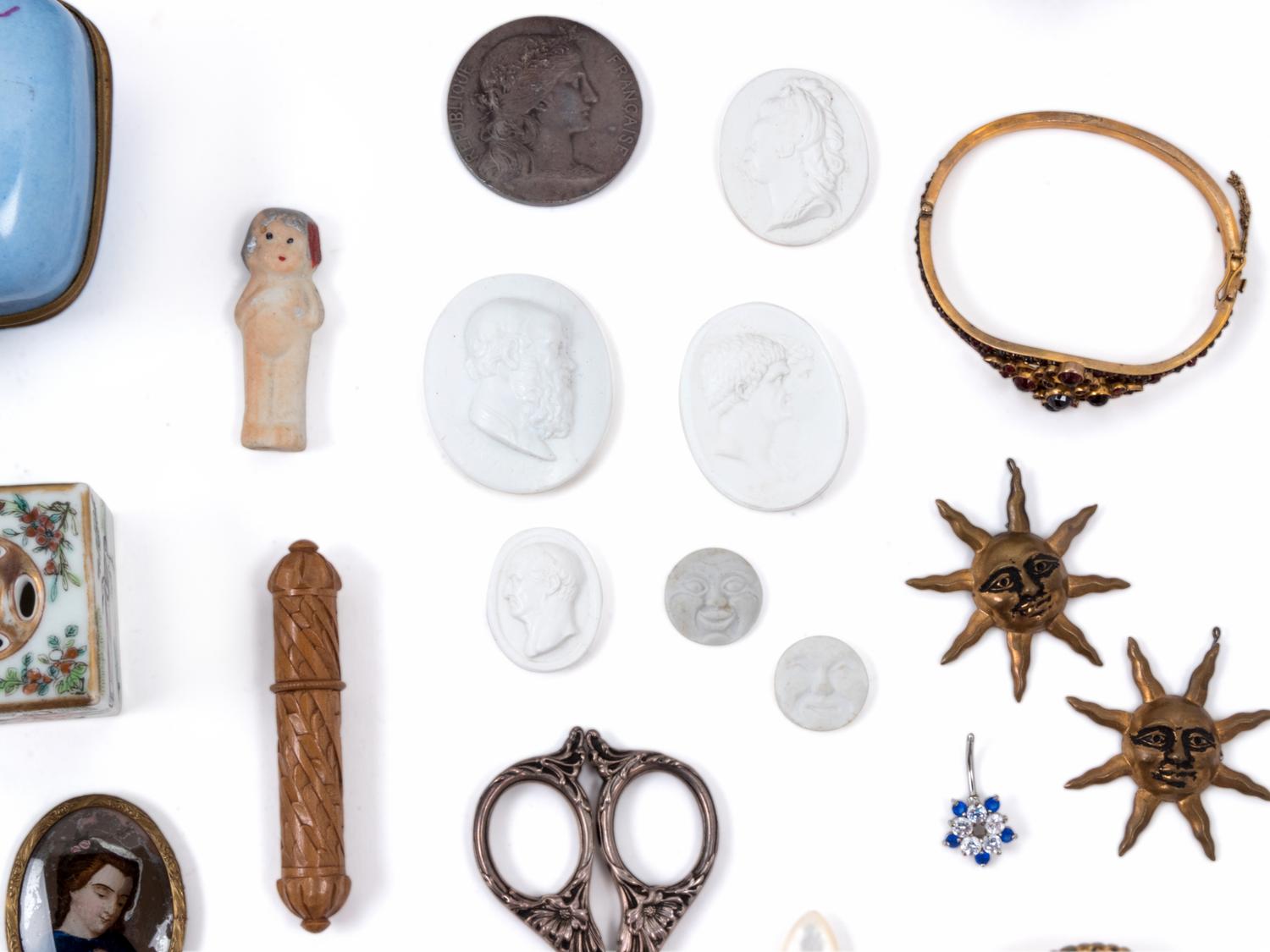 A Collection of Porcelain Miniatures, Small Boxes and Decorative Articles