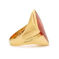 FIRE OPAL AND DIAMOND RING
