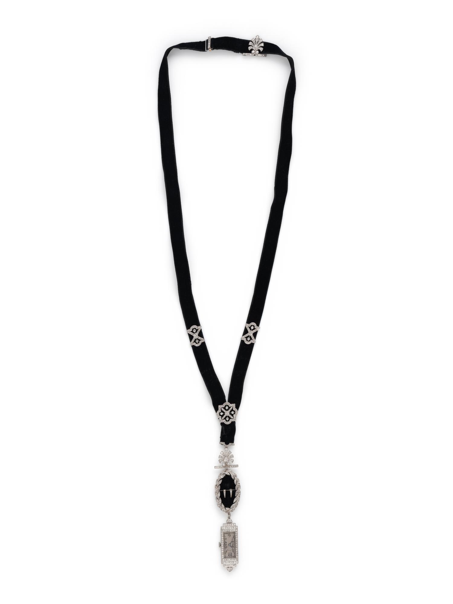 PATEK PHILIPPE FOR TIFFANY & CO., EDWARDIAN, DIAMOND WATCH NECKLACE