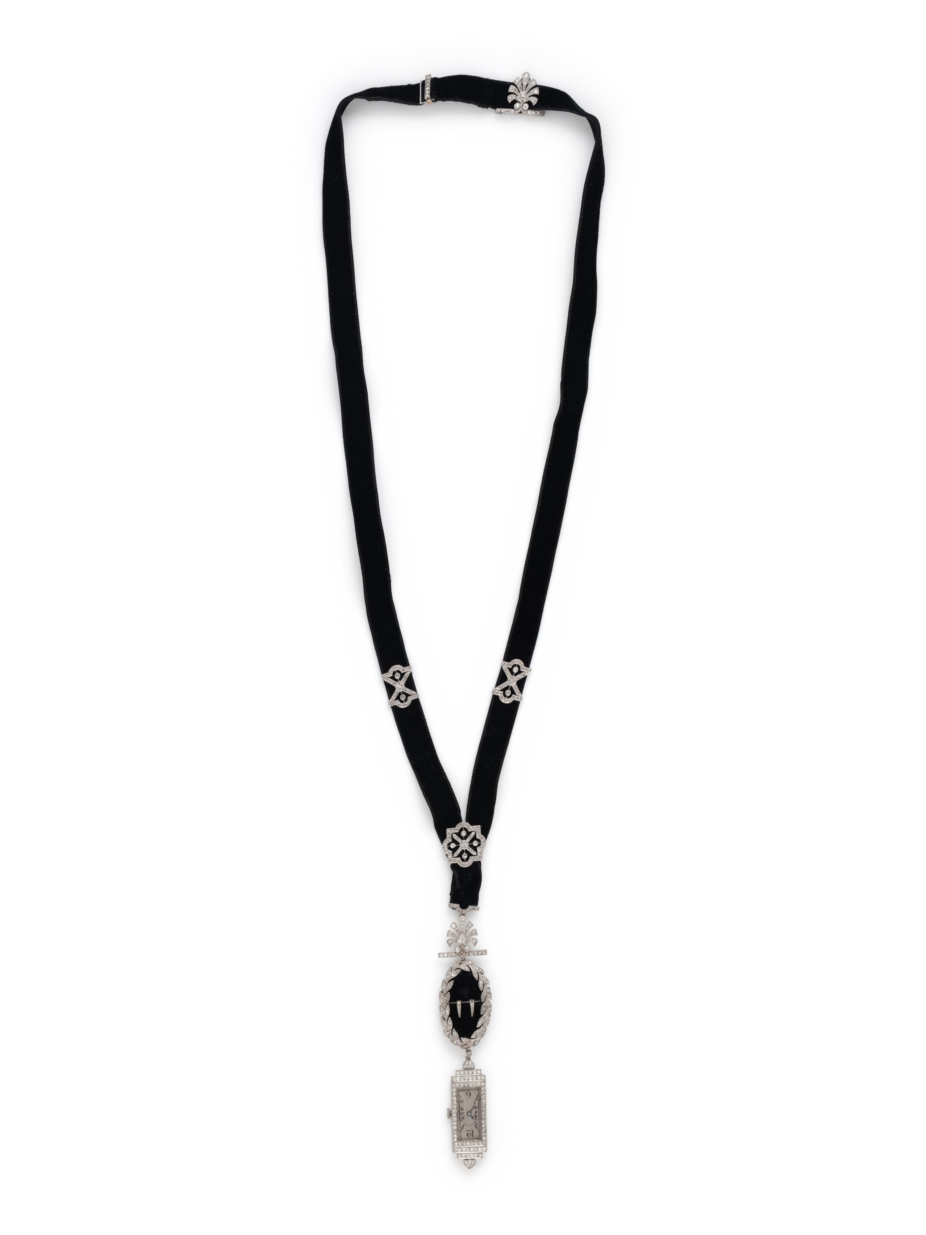 PATEK PHILIPPE FOR TIFFANY & CO., EDWARDIAN, DIAMOND WATCH NECKLACE