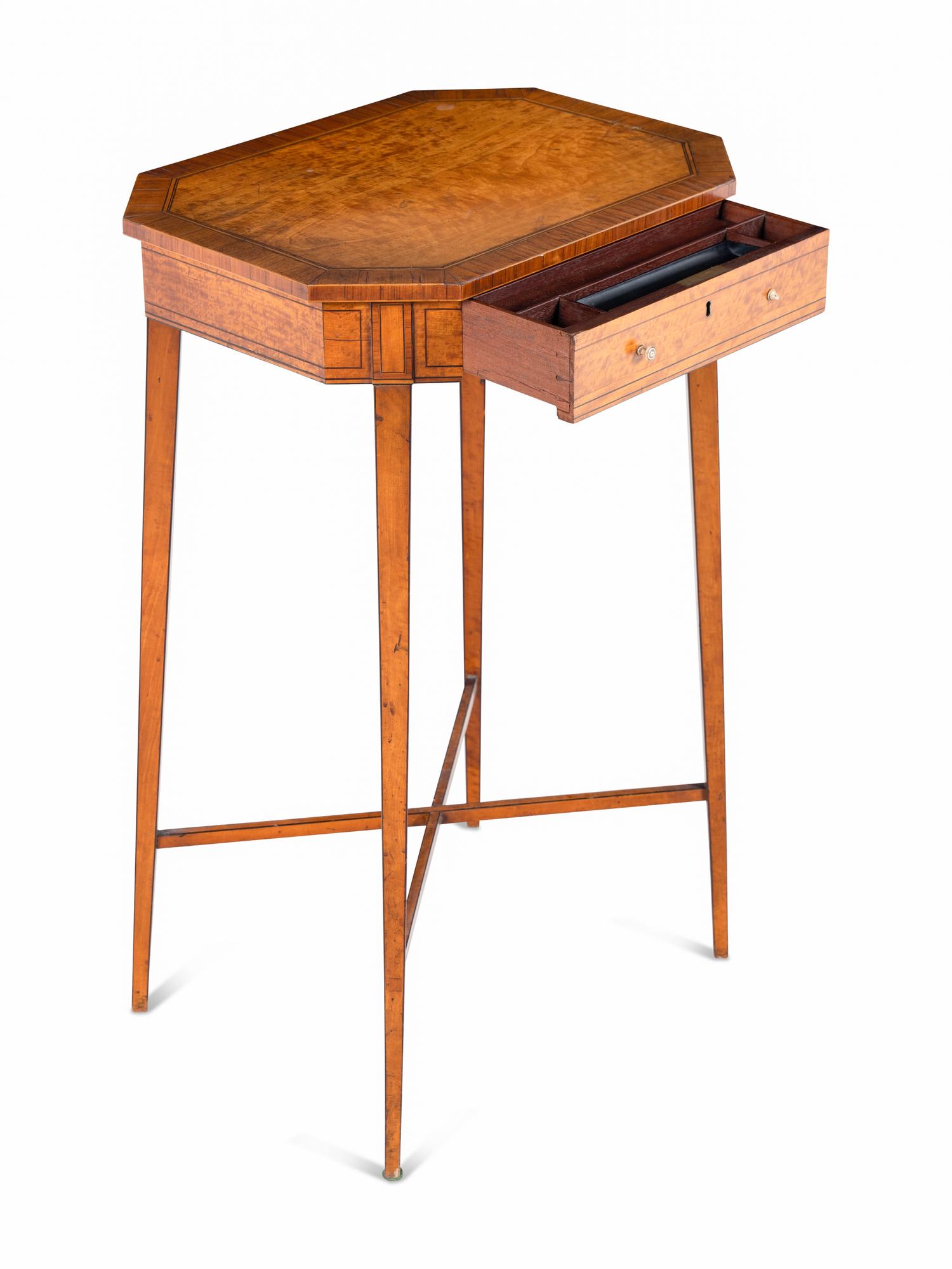 A George III Satinwood Worktable