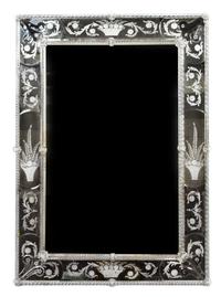 A Venetian Style Etched Mirror 44 x 31 1/2 inches. — 20TH CENTURY