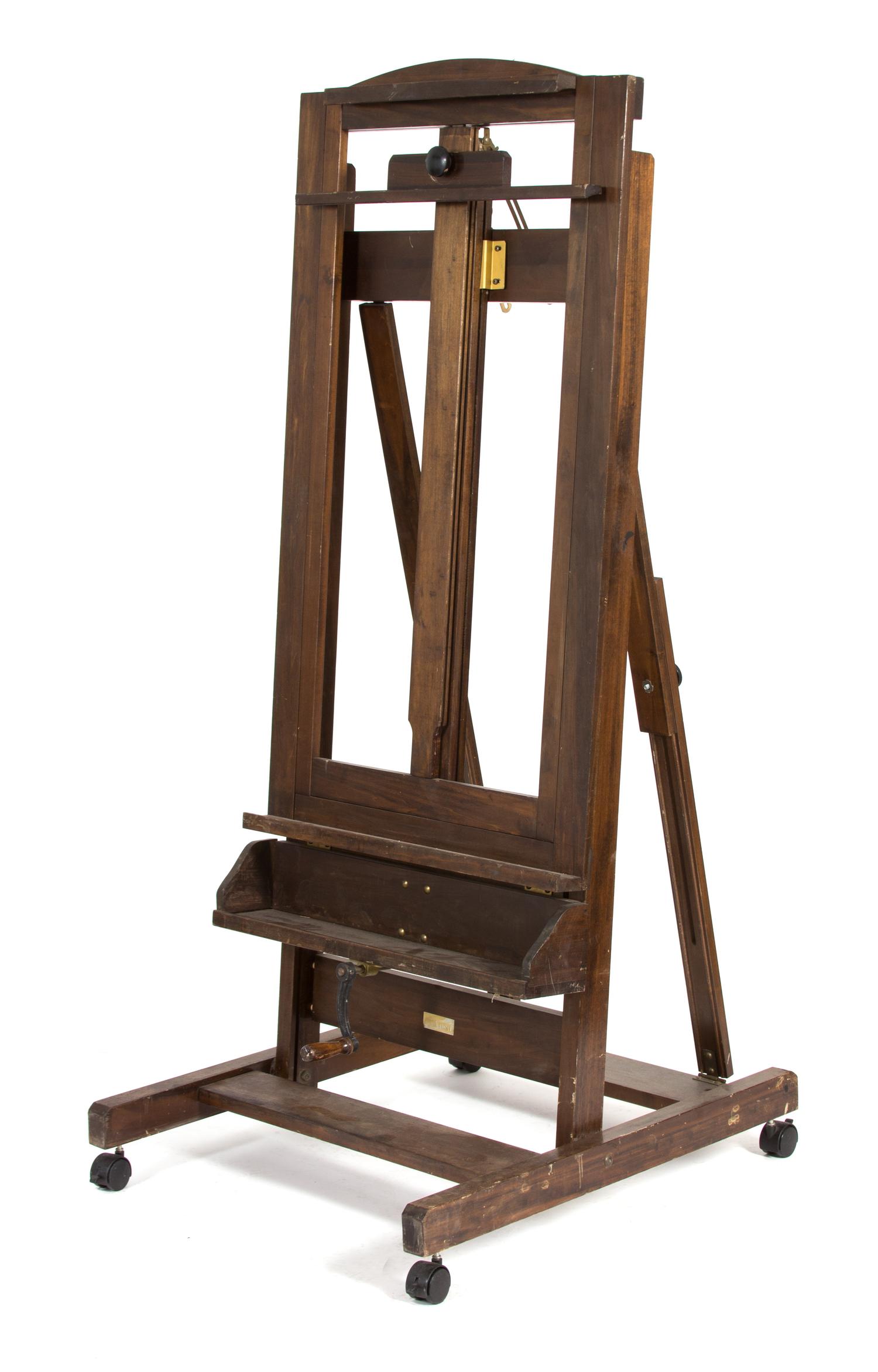 An Anco Walnut Artist's Adjustable Easel Height 70 x width 28 inches. — 20TH CENTURY