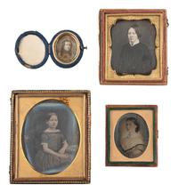 [EARLY PHOTOGRAPHY]. 22 assorted daguerreotypes, ambrotypes, and tintype portraits.