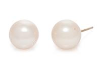 A Pair of 14 Karat Yellow Gold and Cultured Pearl Stud Earrings,