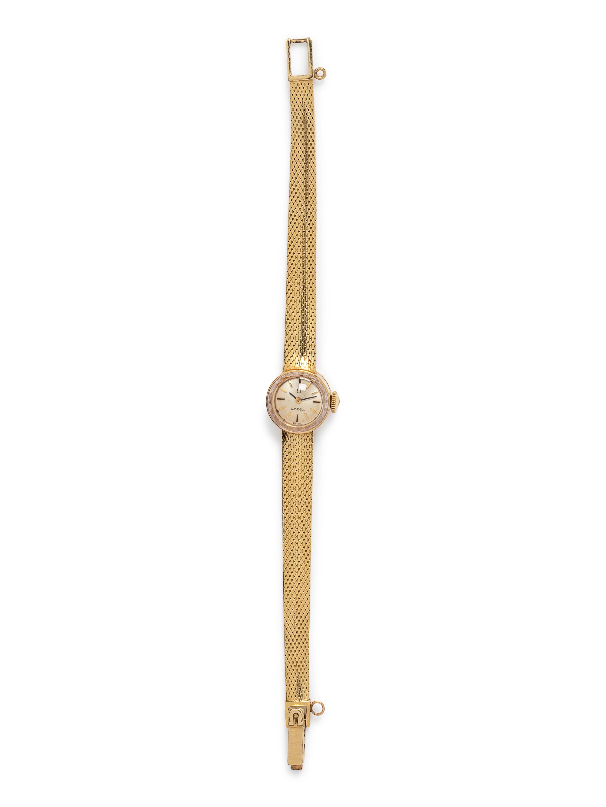 A 14 Karat Yellow Gold Wristwatch, Omega,