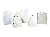 Four Staffordshire Glazed Figures and a Figural Spill Vase