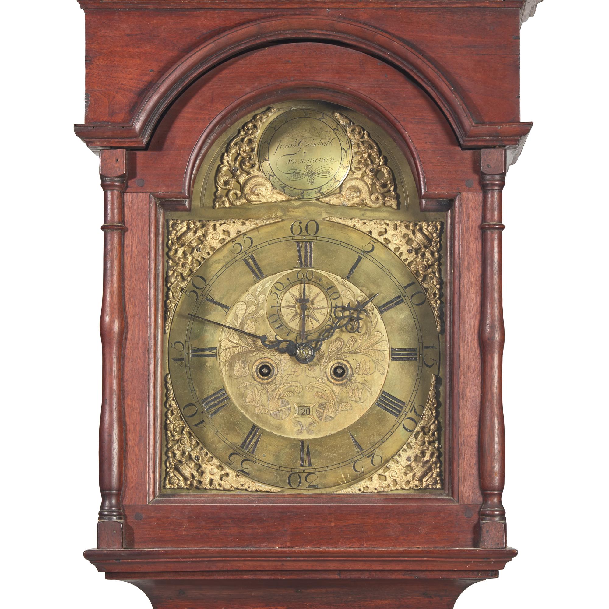 A Chippendale Walnut Tall Case Clock