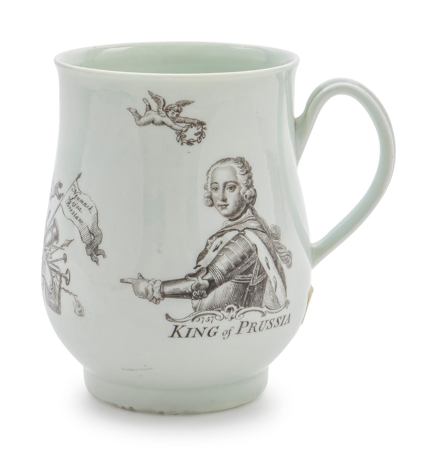 A King of Prussian Worcester Porcelain Mug — C. 1757