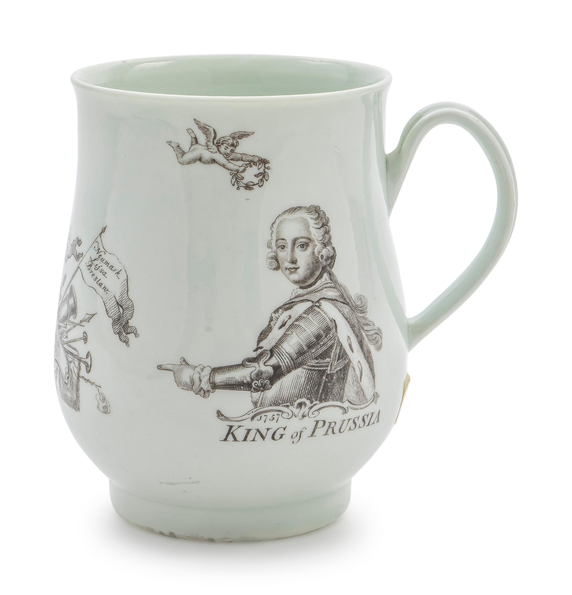 A King of Prussian Worcester Porcelain Mug — C. 1757