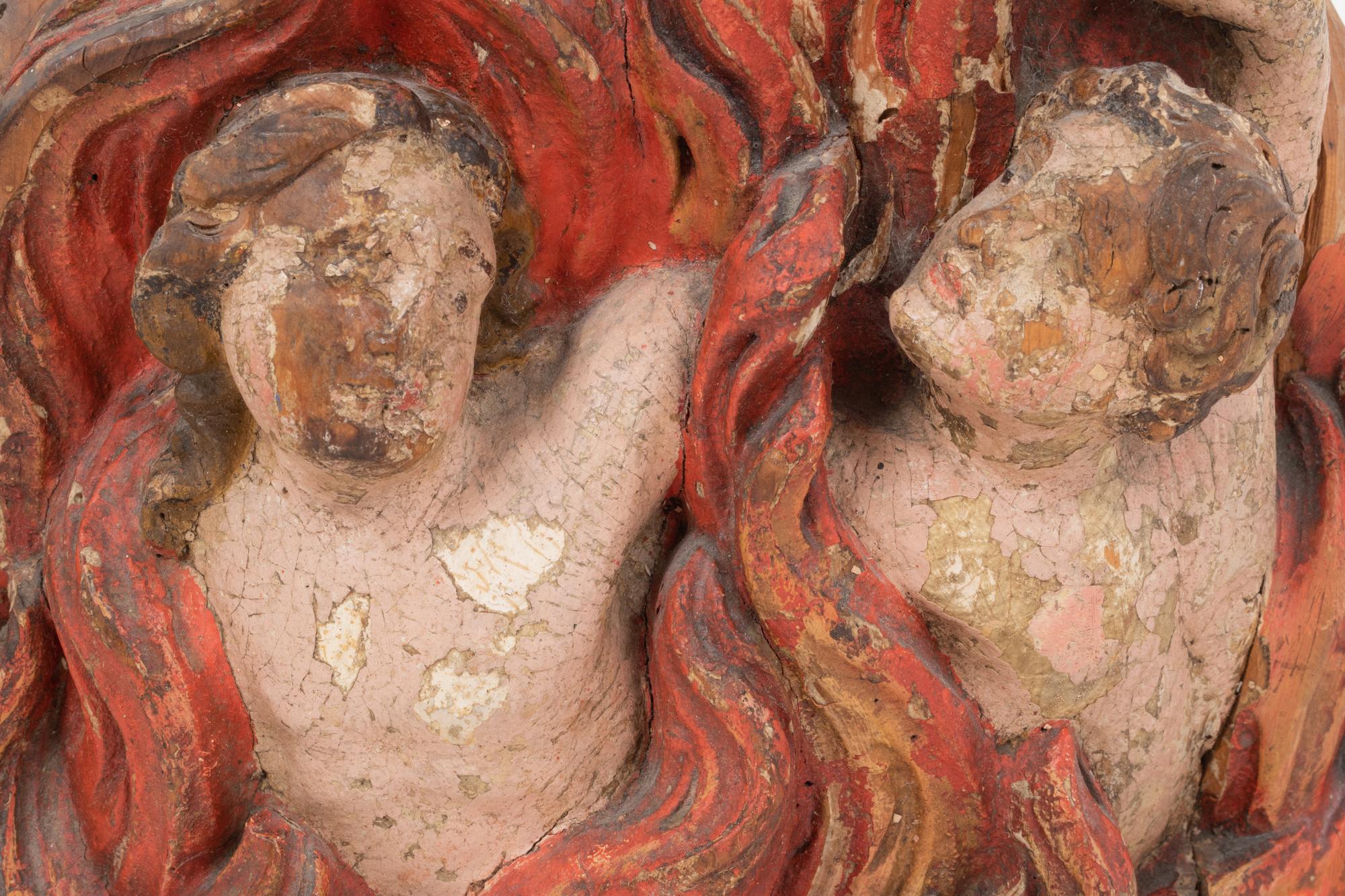 An Italian Painted Wood Figural Group