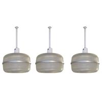 A Set of Three American Industrial Holophane Light Fixtures 18" W x 18" D x 33" H — United States, Circa 1930