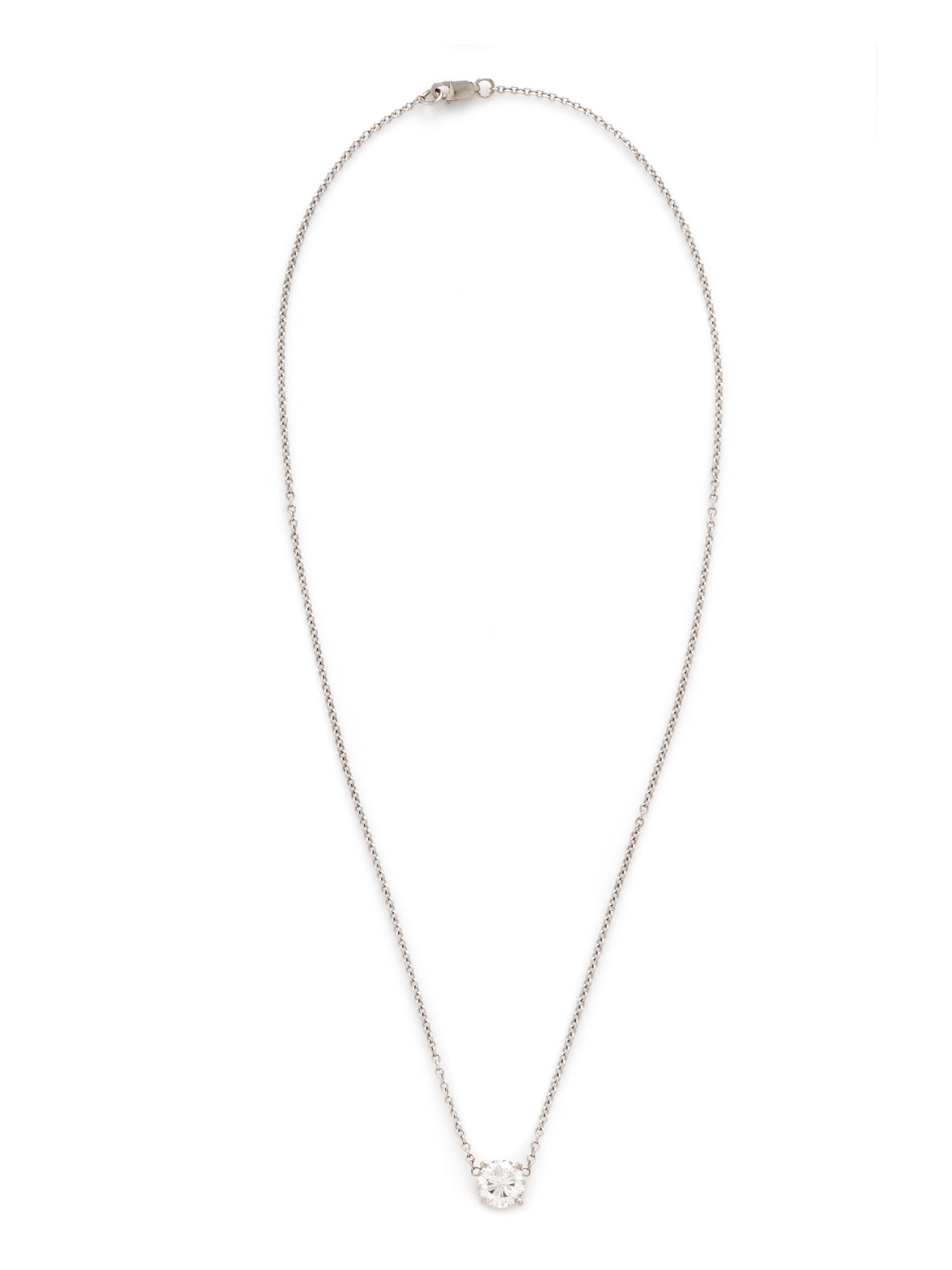 WHITE GOLD AND DIAMOND SOLITAIRE NECKLACE