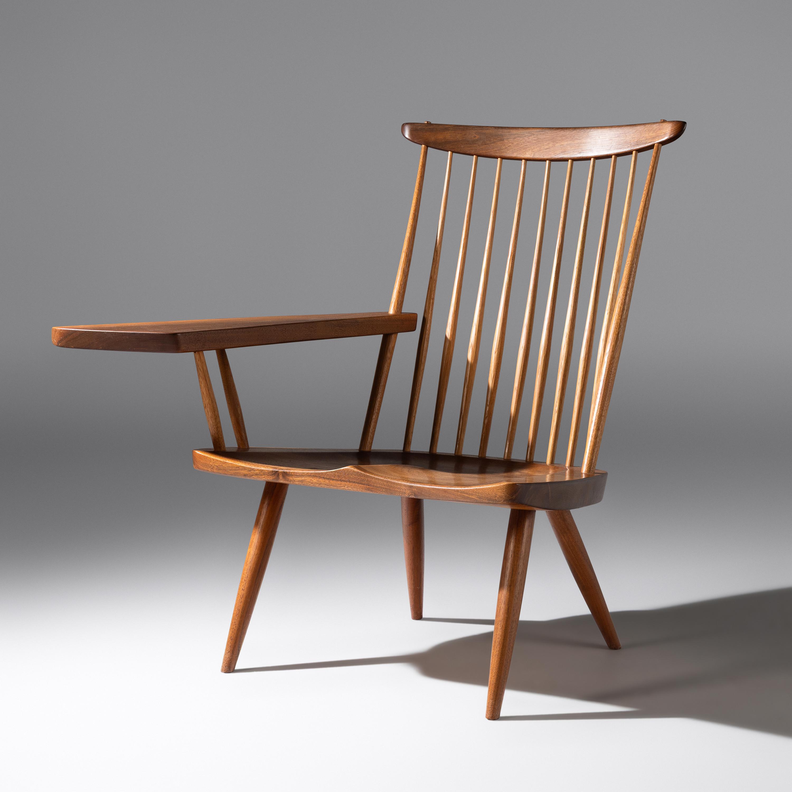 George Nakashima (American, 1905–1990) — Lounge Chair with Right Arm, 1987