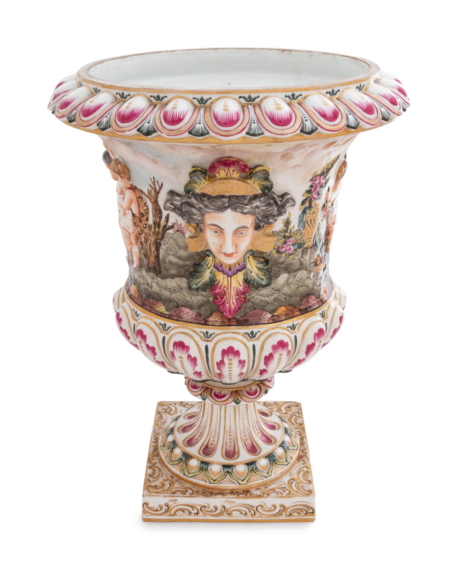 A Capodimonte Porcelain Urn