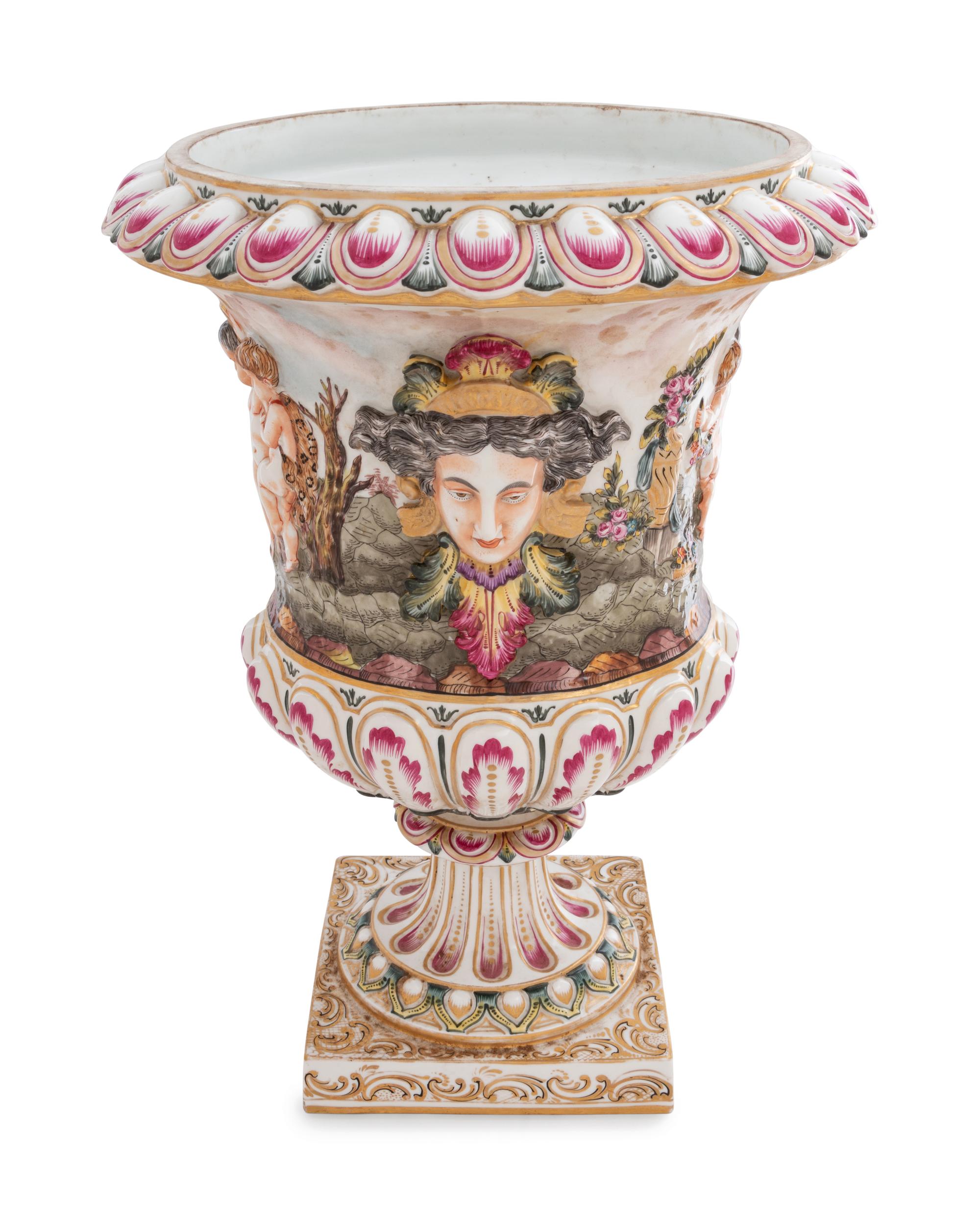 A Capodimonte Porcelain Urn