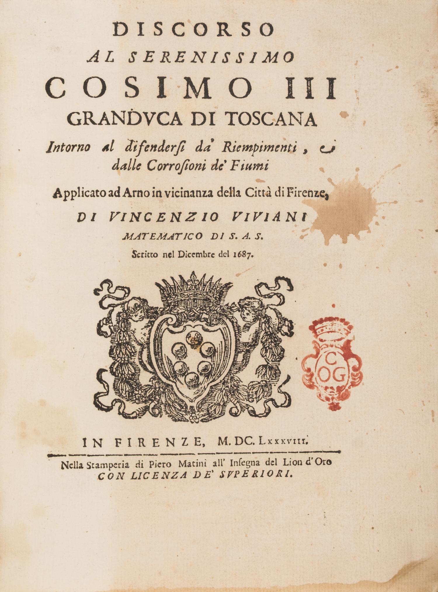 [Science, Medicine & Mathematics] Viviana, Vincenzo . Discorso al Serenissimo Cosimo III Granduca di Toscana...