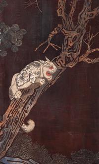 A Chinese Export Lacquer Four-Panel Screen