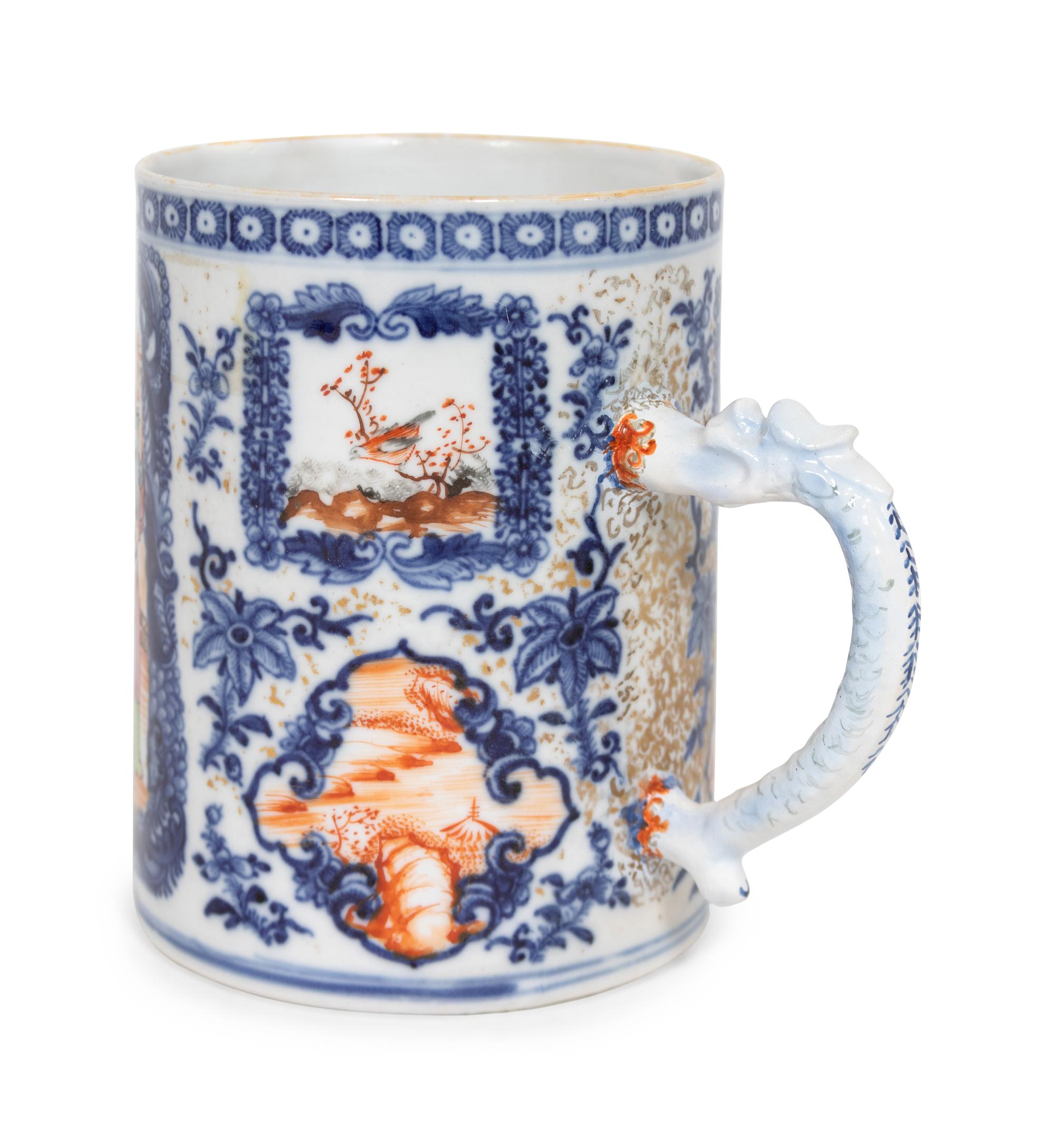 A Chinese Export Mandarin Palette Porcelain Mug