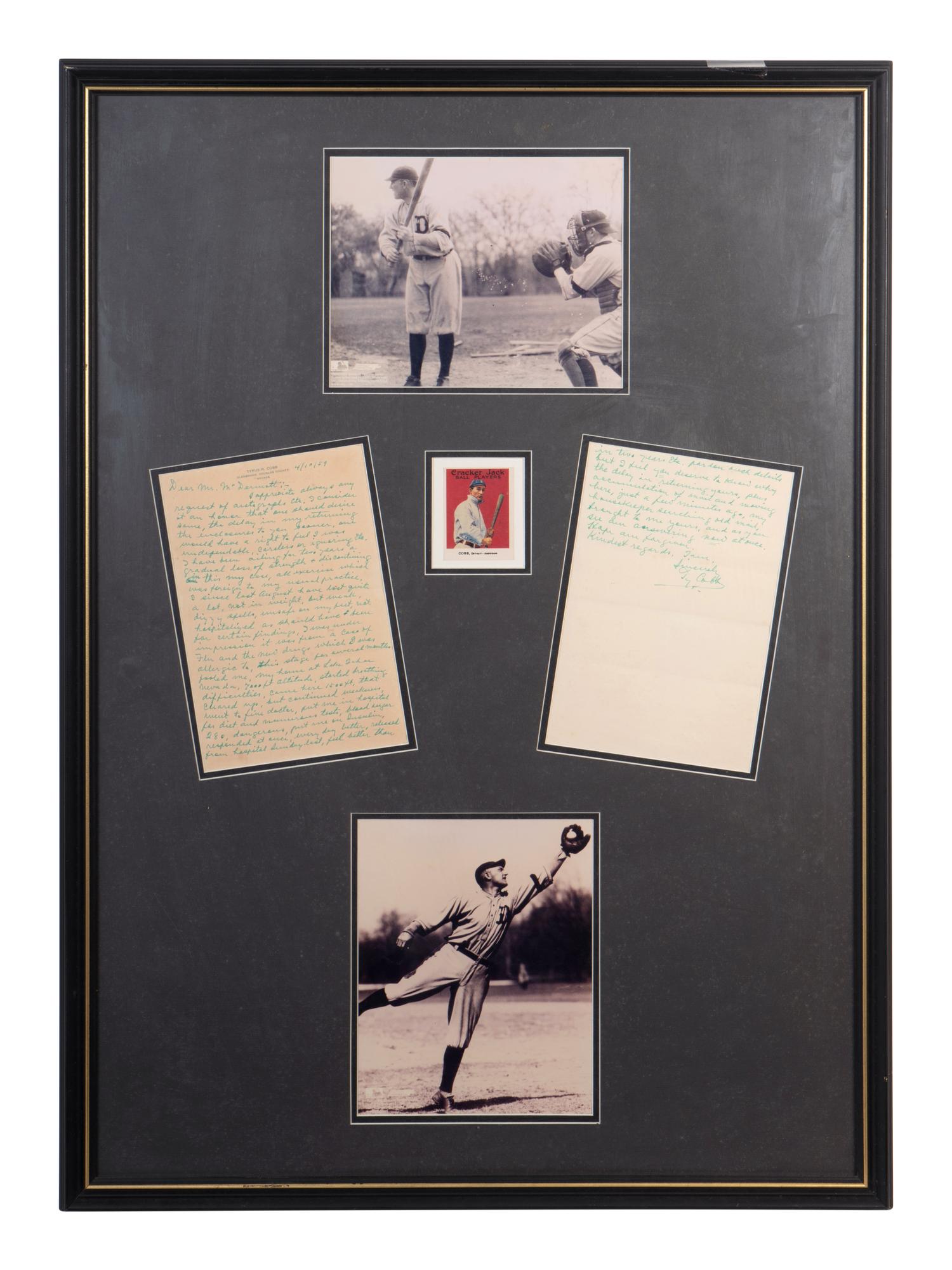 A Ty Cobb Hand Written and Signed Two-Page Letter Dated April 10, 1959 With Apology and Extraordinary Personal Content (BAS Beckett Authentication Services Certified),