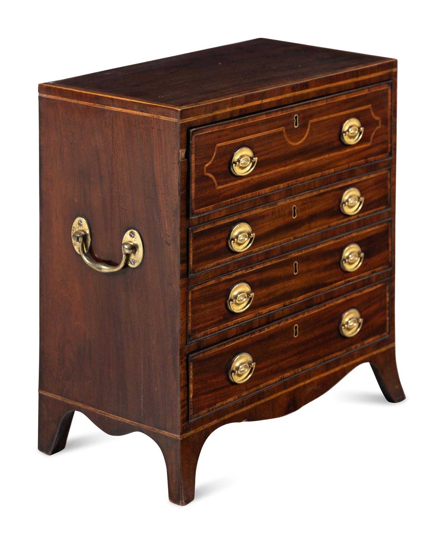 A George III Diminutive Mahogany Fall-Front Desk