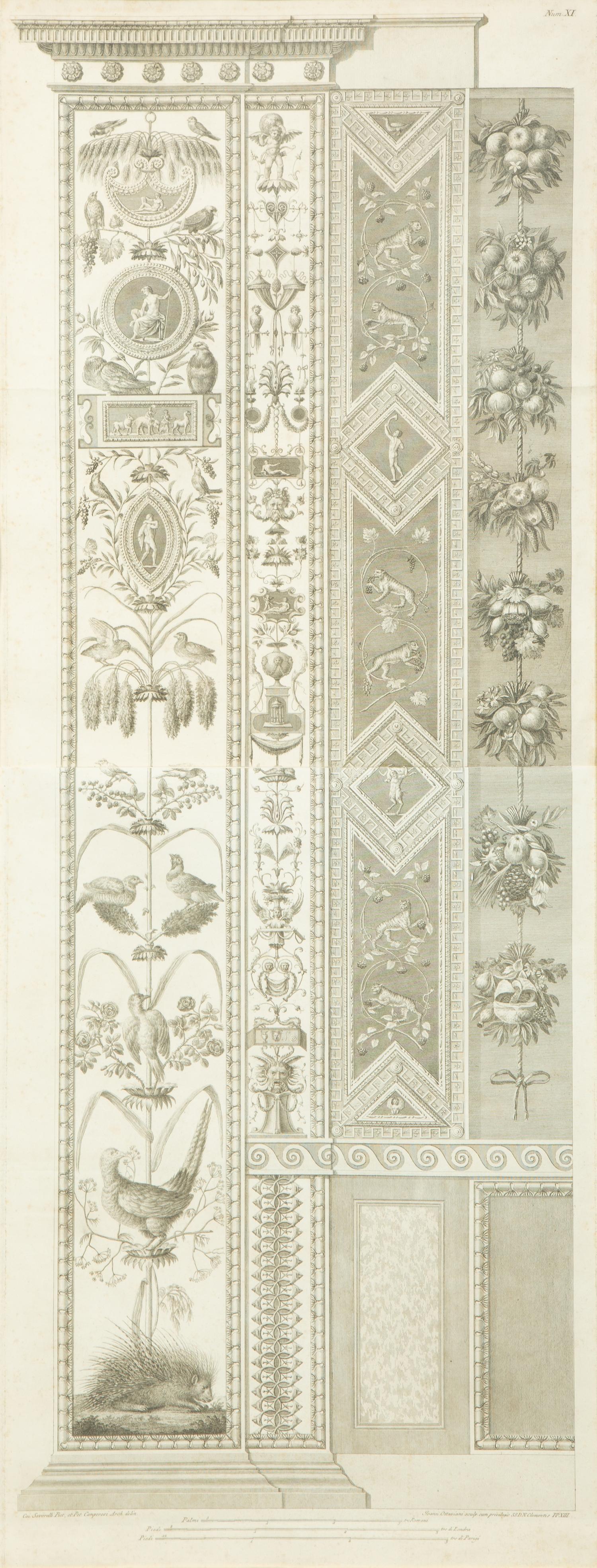A Set of Six Giovanni Ottaviani Architectural Engravings, After Scaravelli — 19TH CENTURY