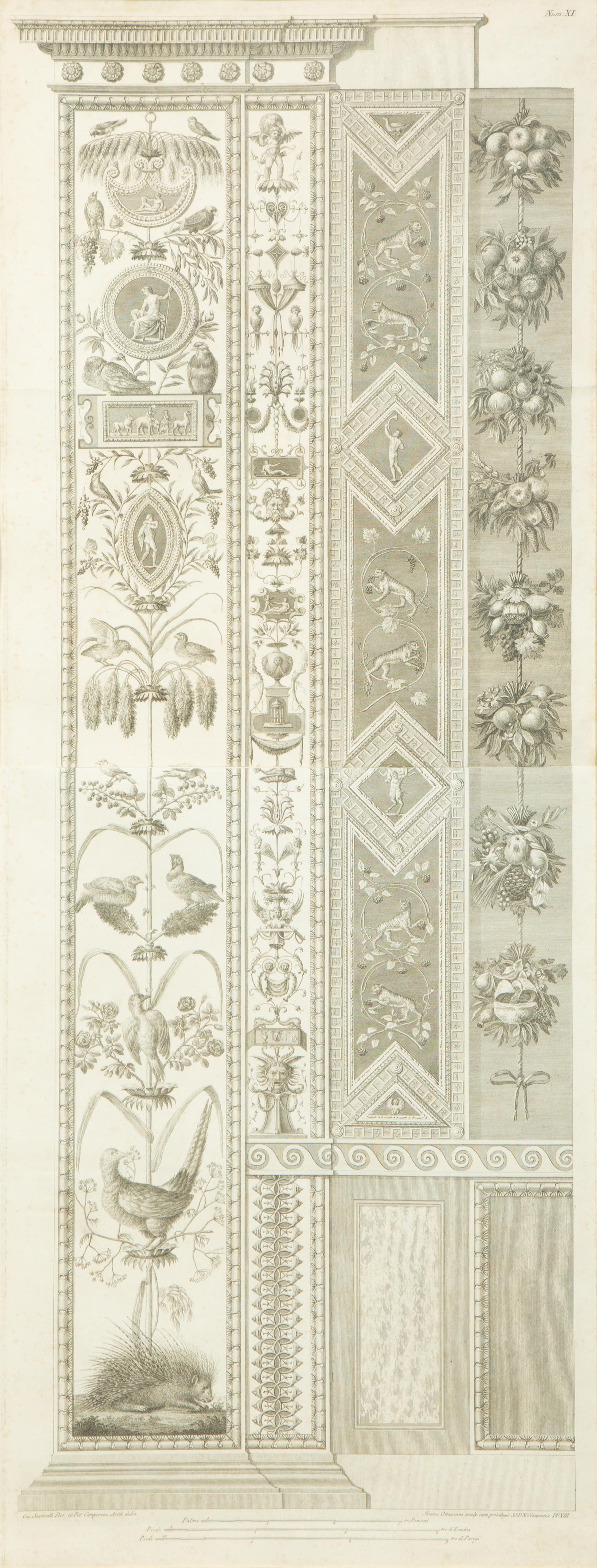 A Set of Six Giovanni Ottaviani Architectural Engravings, After Scaravelli — 19TH CENTURY
