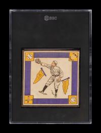 A 1914 B18 Blankets Joe Jackson Yellow Pennants Quilt Square (SGC Authentic)