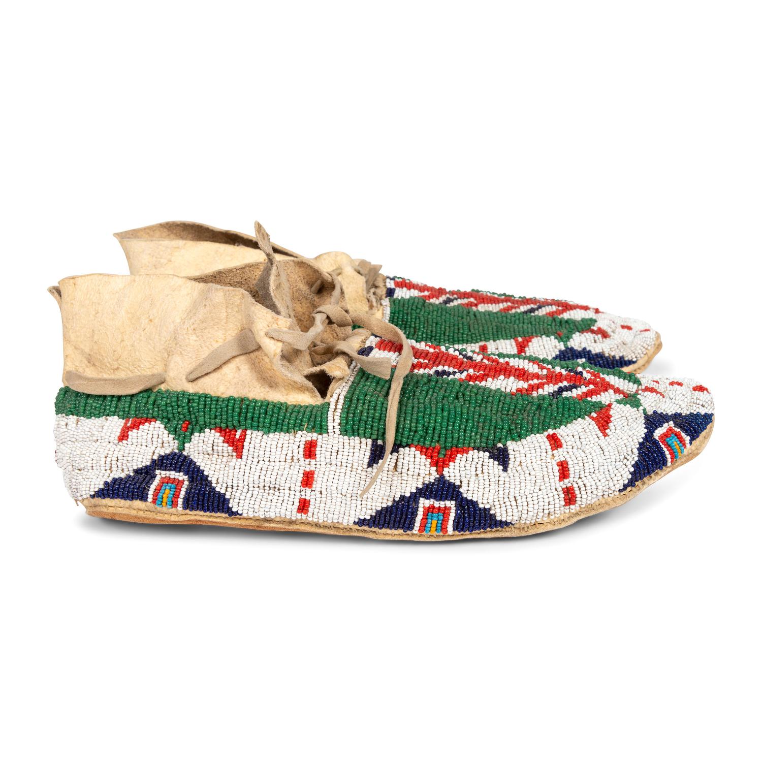 Sioux Beaded Hide Moccasins