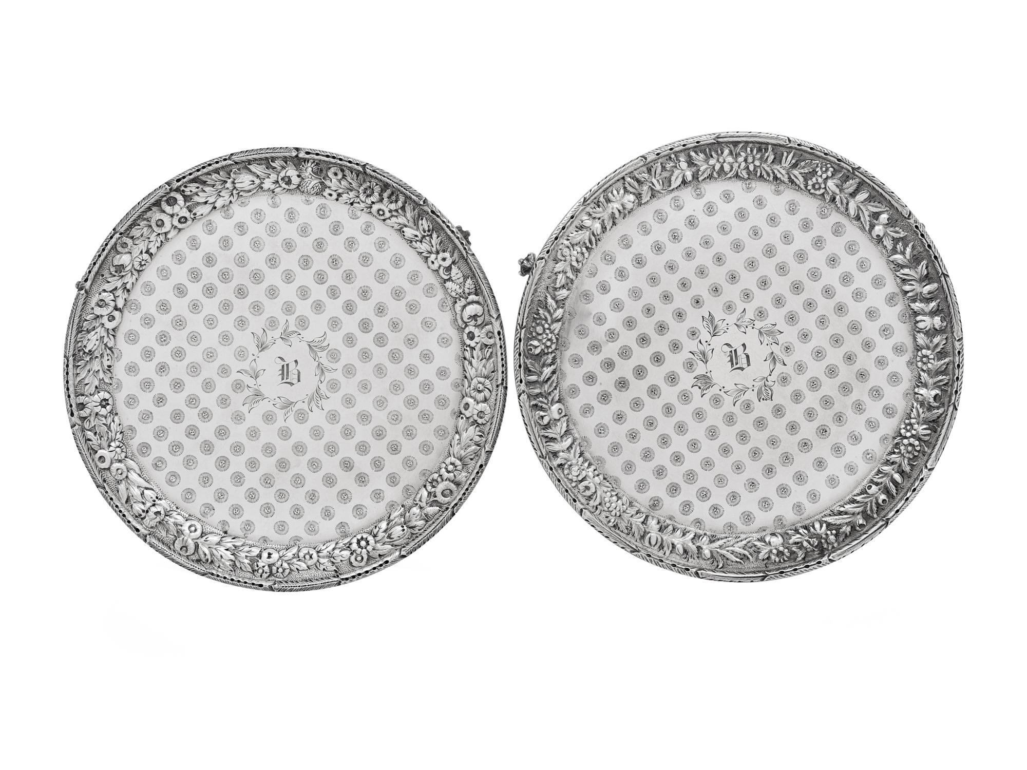 A Pair of S. Kirk and Son Silver Waiters