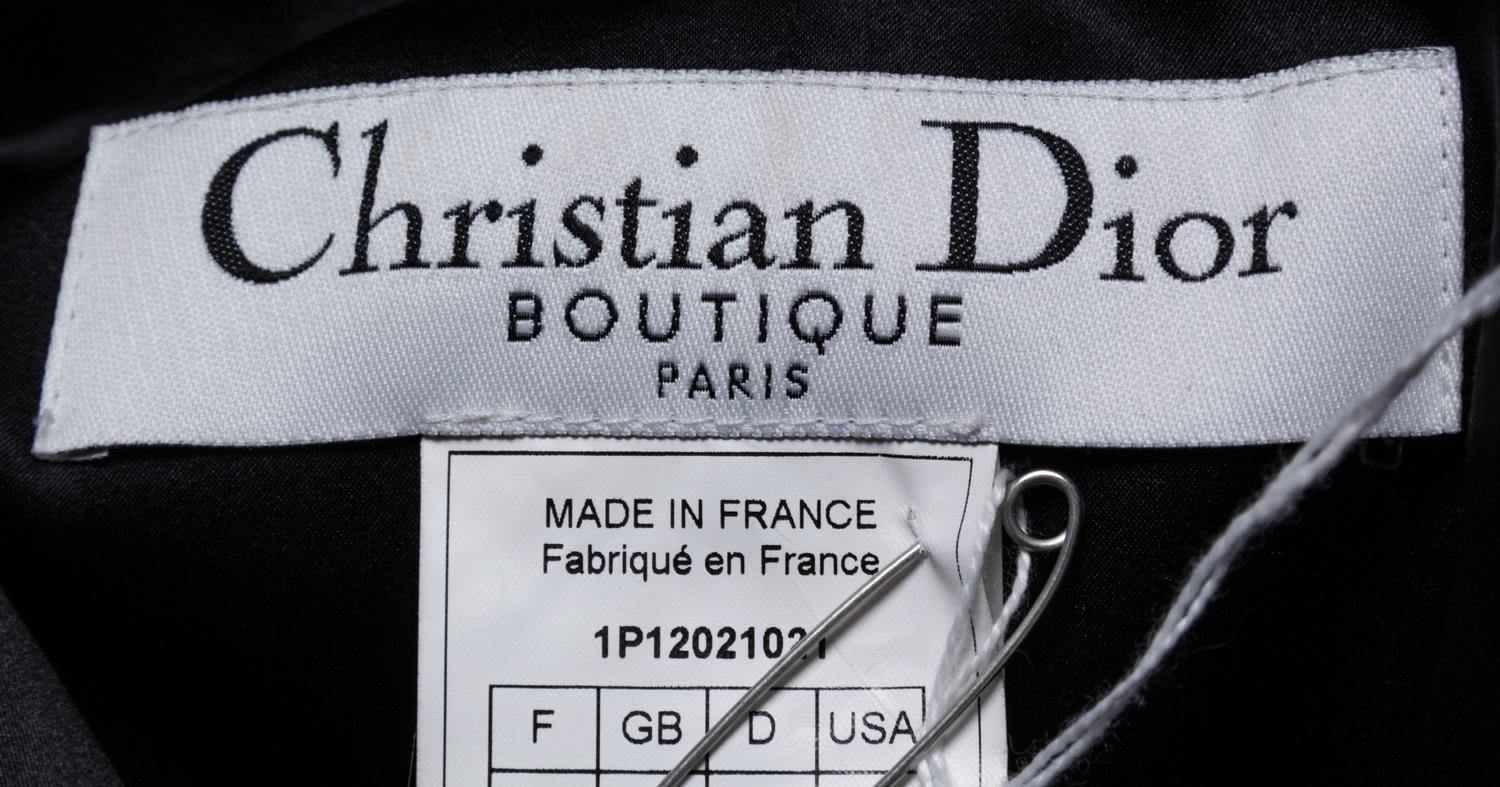 A Christian Dior Black Pant Suit, Size 8.