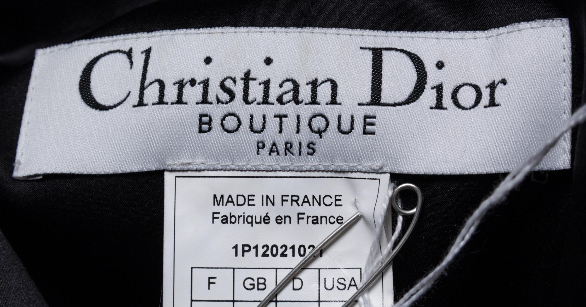 A Christian Dior Black Pant Suit, Size 8.